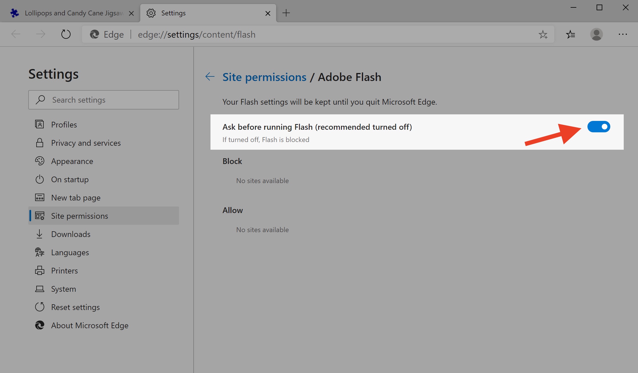 Как включить flash player в microsoft edge